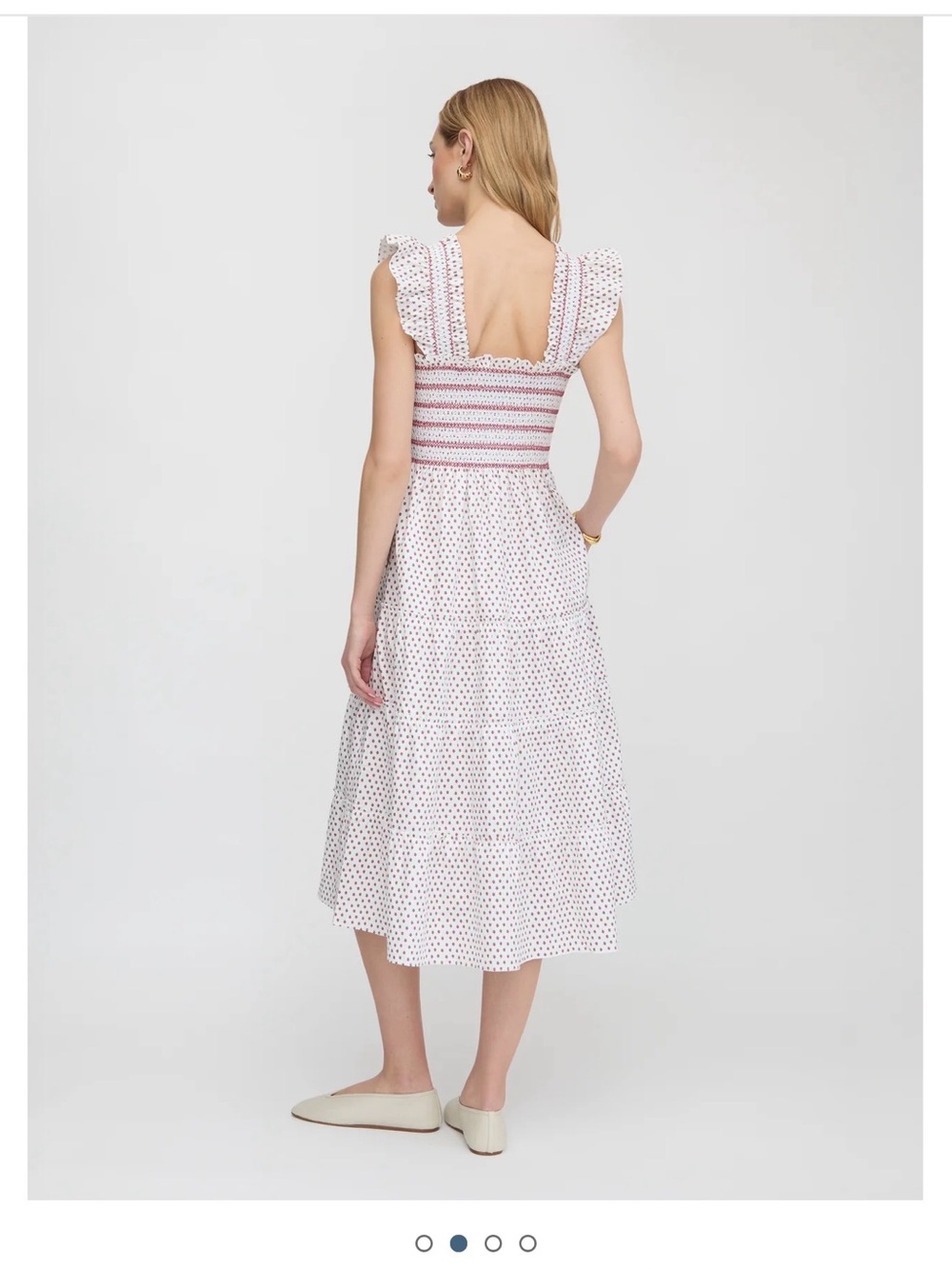 Hill House Home The Ellie Nap Dress - White Poppy Half Drop size M - Picture 3 of 6